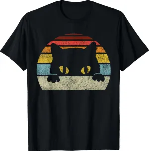 Cat Retro Style Vintage Black Kitten Cute Kitty Cats Lover T-Shirt