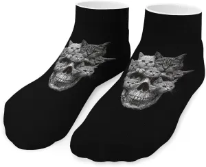 Cats Skull Heads Unisex Low Cut Socks No Show Athletic Running Ankle Sock