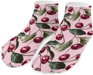 Cherry And Leaves Unisex Low Cut Socks No Show Athletic Running Ankle Sock