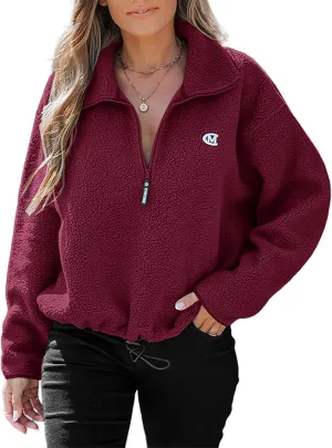 CHICME BEST SHOPPING DEALS Chic Me Women Fleece Sweatshirts Half Zip Long Sleeve Cropped Pullovers Fall Outfits