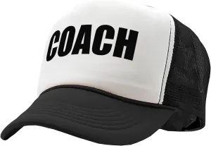 Coach - Football Basketball Sports - Vintage Retro Style Trucker Cap Hat (Black)