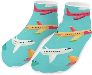 Colorful Airplane Flying Unisex Low Cut Socks No Show Athletic Running Ankle Sock