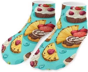Colorful Cupcakes Cakes Unisex Low Cut Socks No Show Athletic Running Ankle Sock