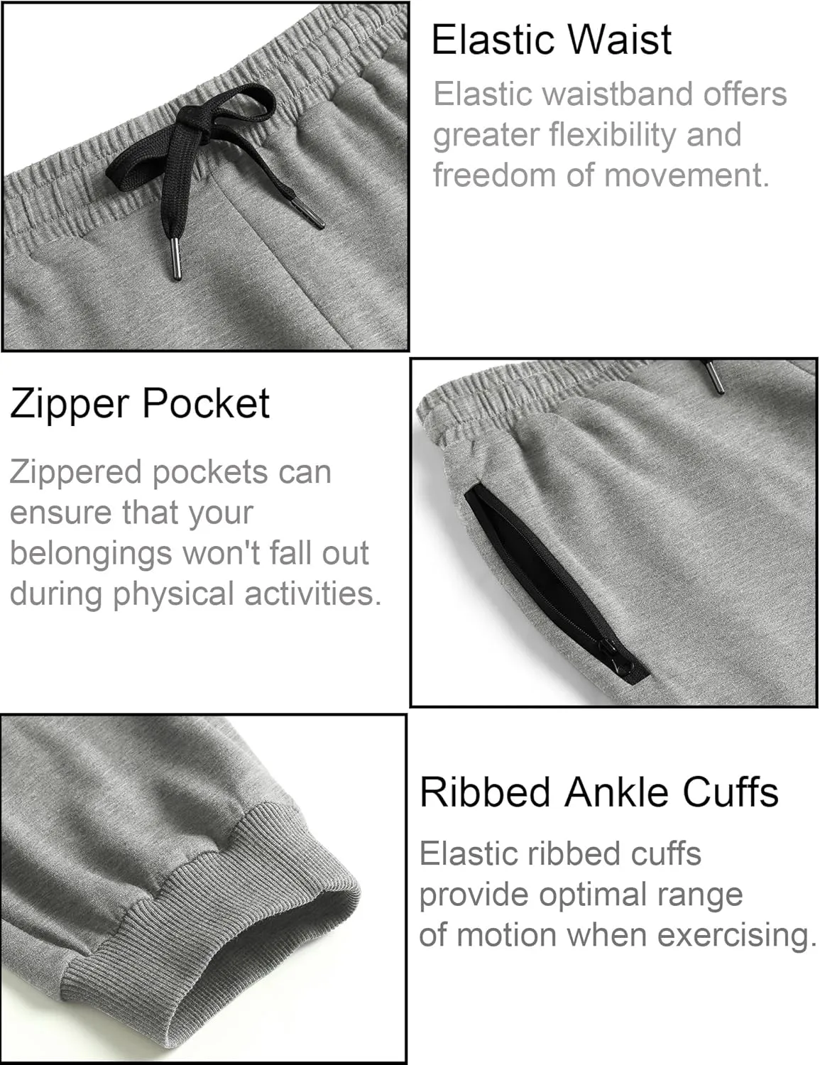 COOFANDY Mens Jogger Sweatpants Workout Athletic Sweatpants Casual Pants with Zipper Pockets