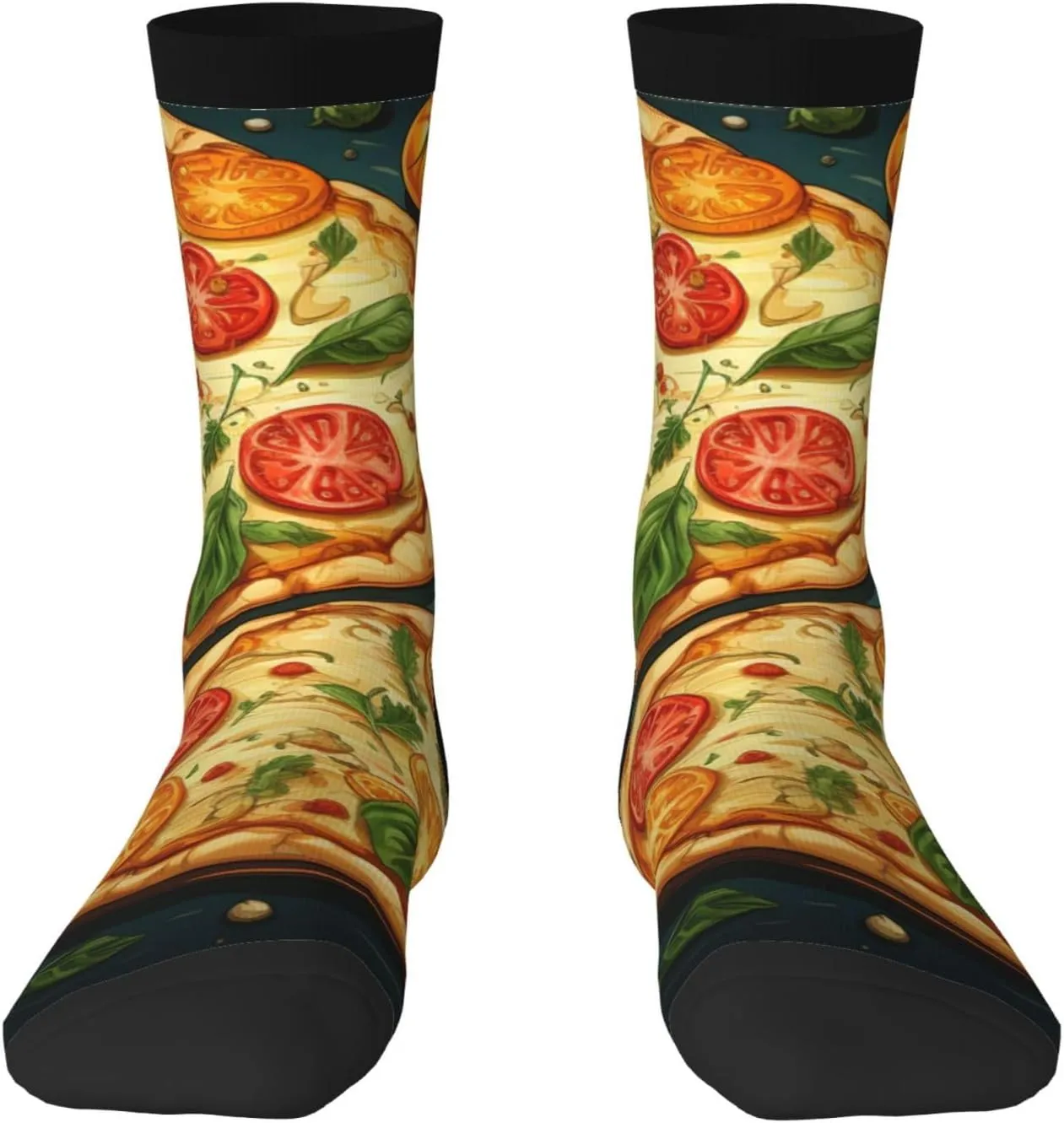 Crew Socks Casual Funny Sock Novelty Dress Crazy Gift Men Women, Pizza Pattern Art