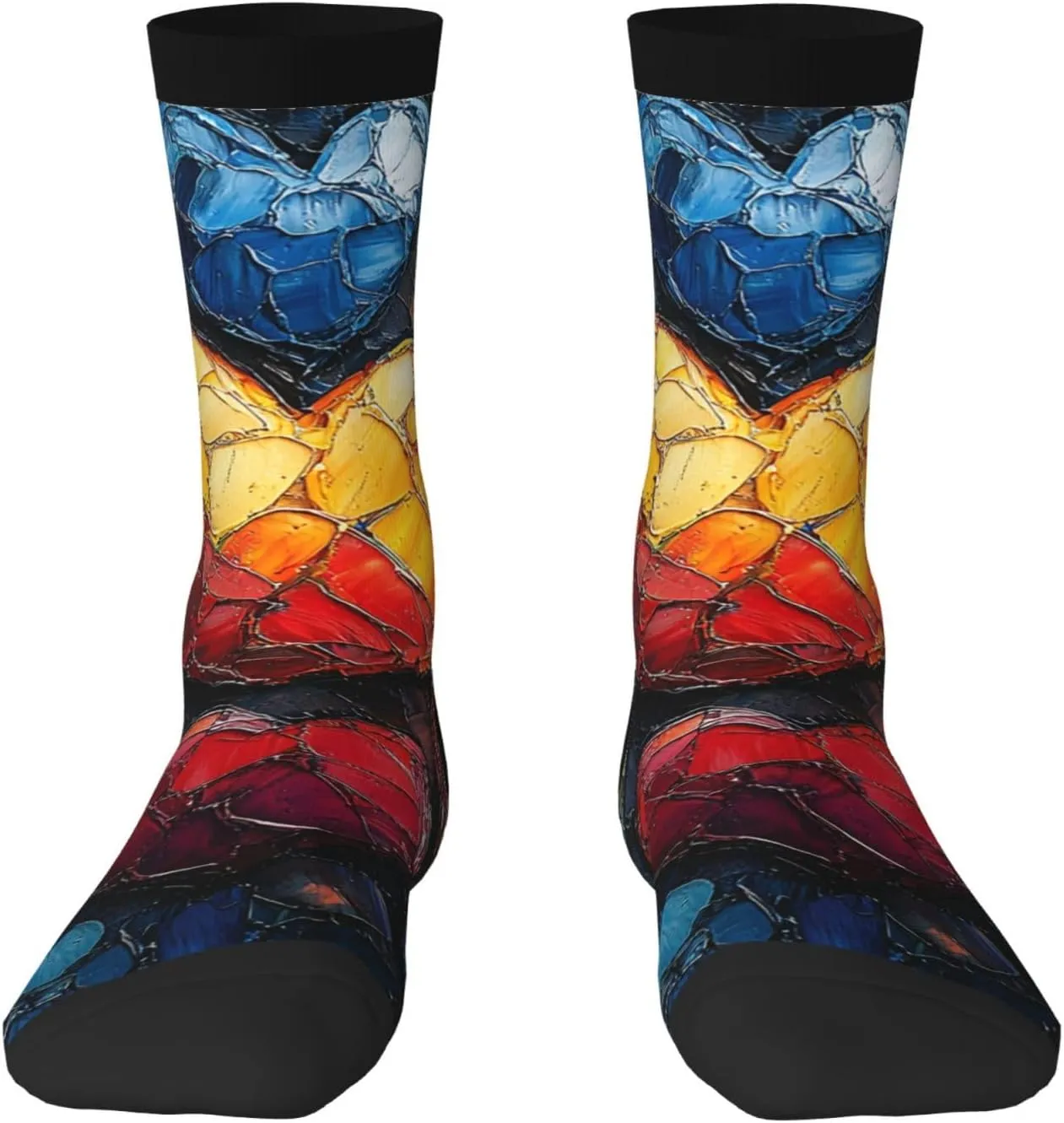 Crew Socks for Men Women Cozy Fun Casual Dress Socks - Love Hearts Patterns Art