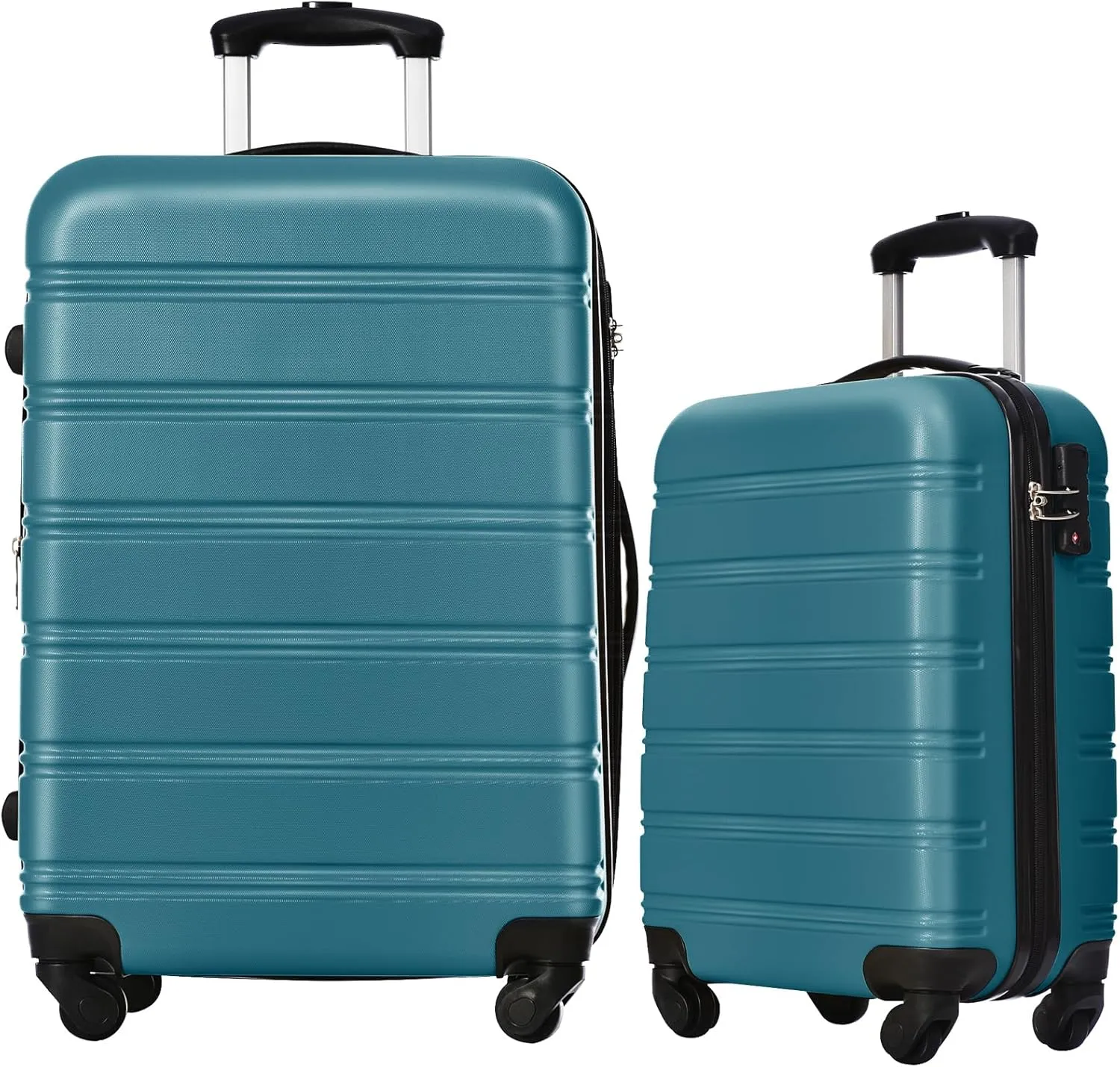 CuisinSmart 2 Piece Luggage Set,Expandable Suitcase Set with Spinner Wheels & TSA Lock, Lightweight Hardshell Carry On Luggage,Travel Suitcase Sets for Women Men Family amber green
