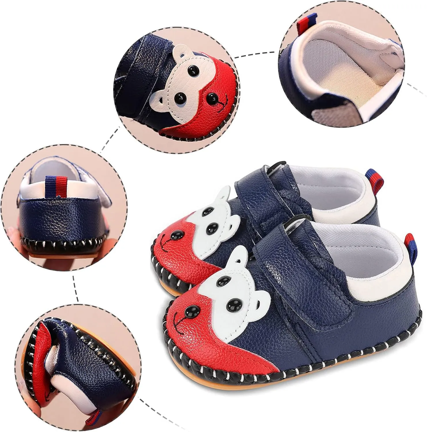 Cute 𝐂artoon Prewalkers Shoes for Infant Baby Boys Girls Soft Sole Leather Non Slip Comfortable Sports Baby Water