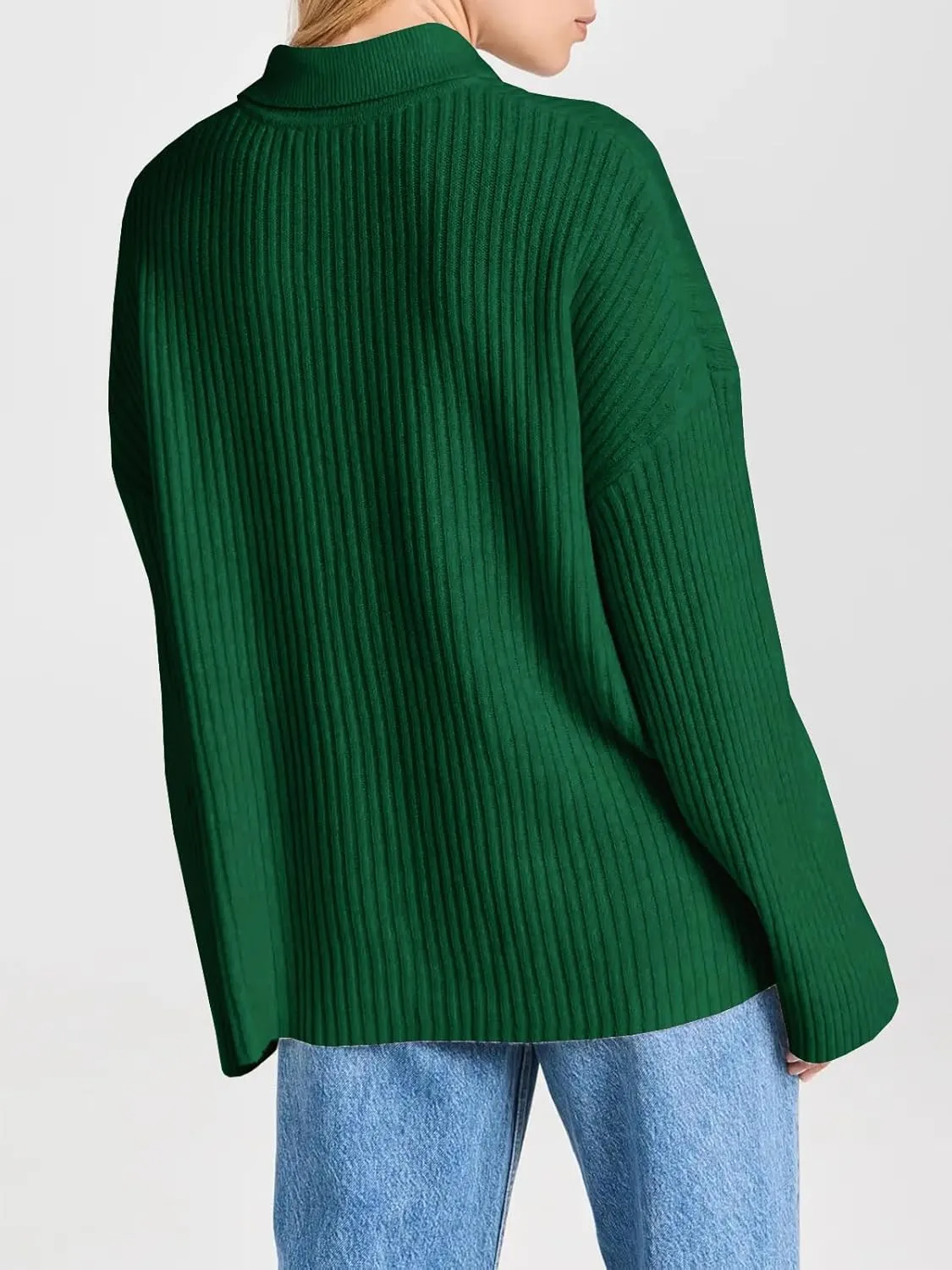 Danedvi Womens Collared Cardigan Sweaters Oversized Ribbed Knit Open Front Button Up Bell Sleeve Outwear