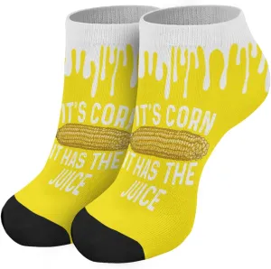 devor Womens Crew Socks corn Athletic Womens Socks No Show Athletic Sock Fashion it's corn it has the juice Sock