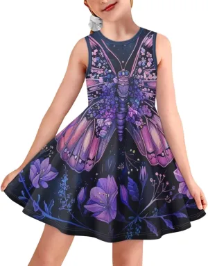 Dress for Girls Sweety Girl's Loose Summer Casual Dresses Holiday Midi Dress for 3-16 Years