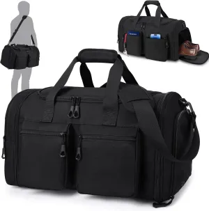 Duffle Bag for Men Expandable, Overnight Weekend Gym Carry On Luggage Bag with Shoe Compartment & Wet Pocket & Shoulder Strap