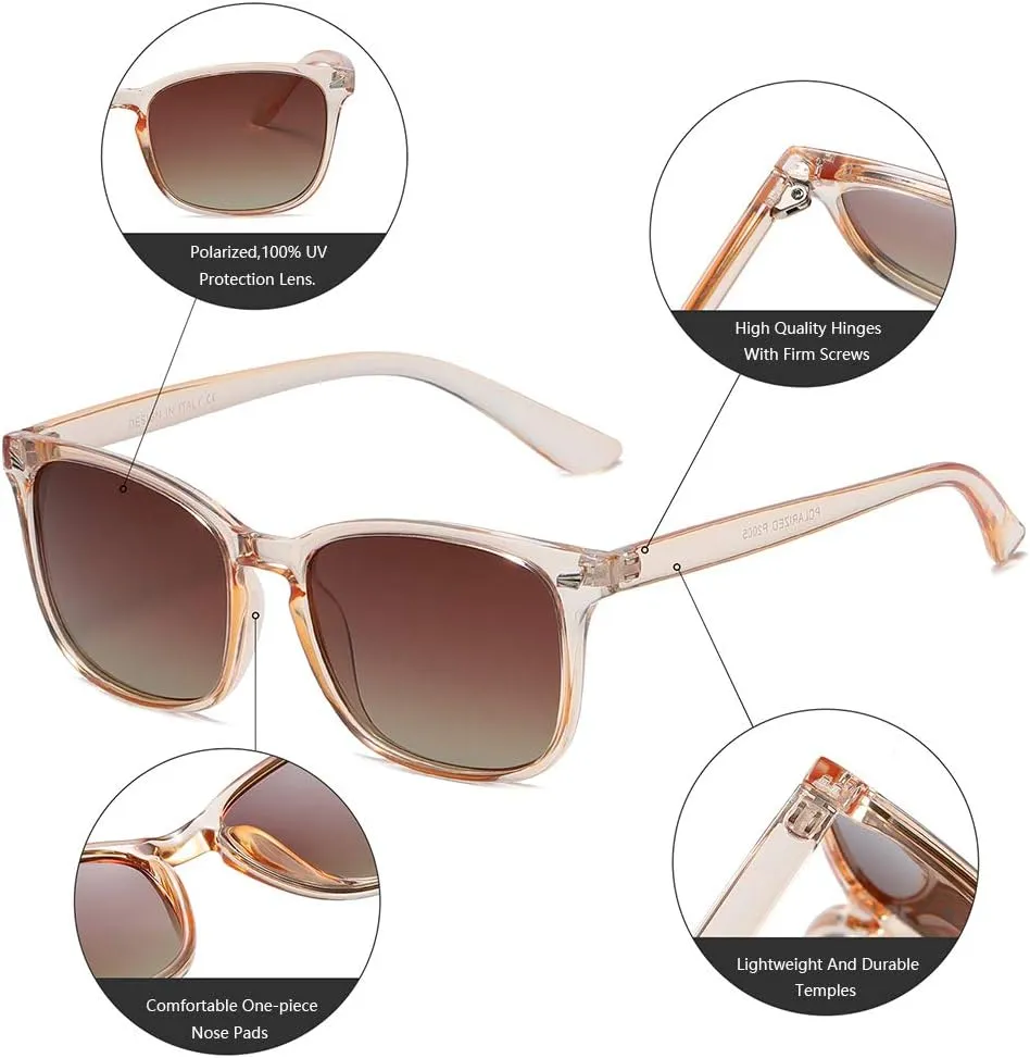 DUSHINE Polarized Sunglasses for Women Classic Retro Style UV400 Protection