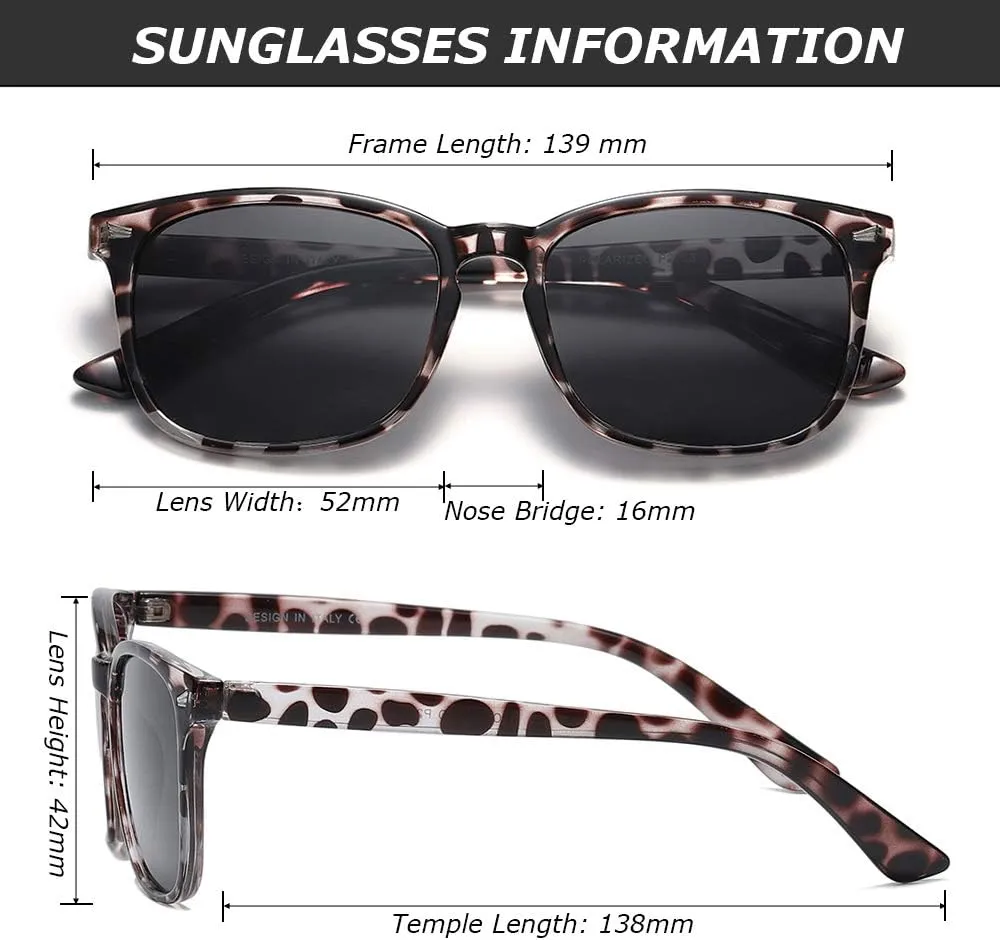 DUSHINE Polarized Sunglasses for Women Classic Retro Style UV400 Protection
