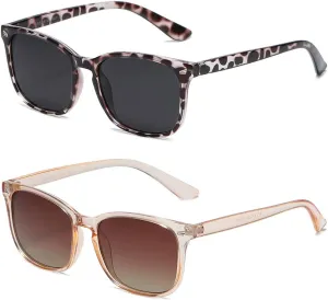 DUSHINE Polarized Sunglasses for Women Classic Retro Style UV400 Protection