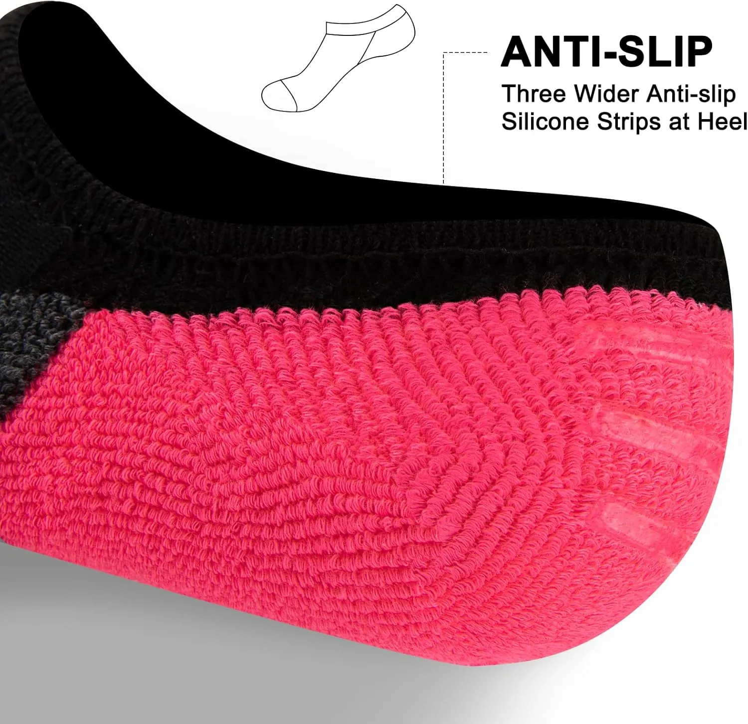 eallco No Show Socks Womens Athletic Cushioned Low Cut Non Slip Running Ankle Socks for Women 6 Pairs