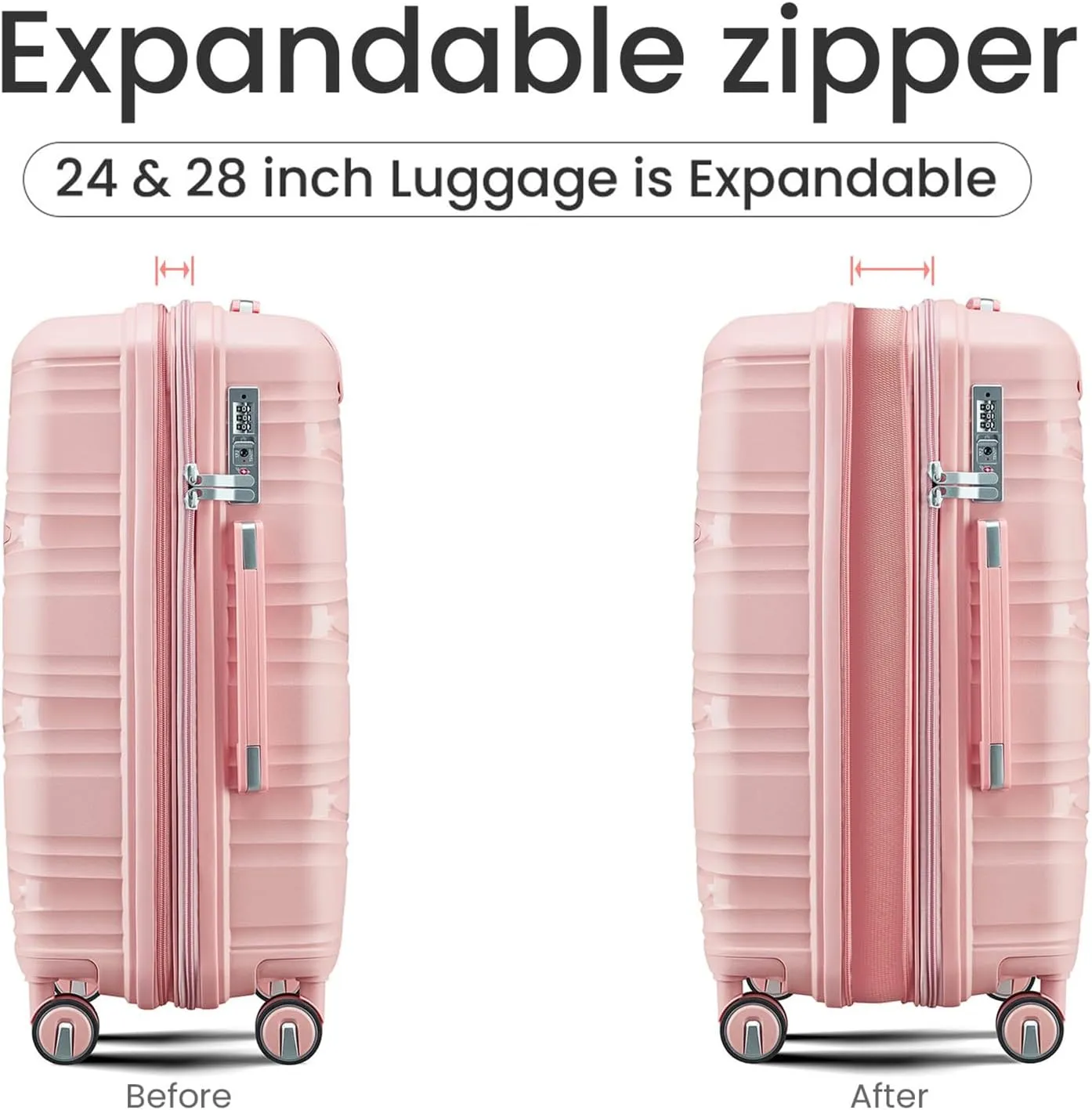 EastVita Luggage Sets, 20 In Carry On Suitcase With Spinner Wheels, 3 Digit Tsa Lock, Hard Shell Luggage Sets With Duffle Bag for Men Women