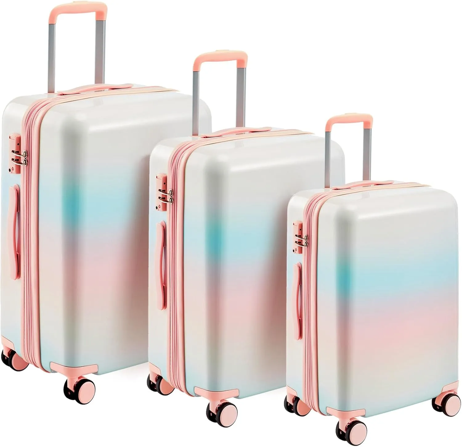 EastVita Luggage Sets, 20 In Carry On Suitcase With Spinner Wheels, 3 Digit Tsa Lock, Hard Shell Luggage Sets With Duffle Bag for Men Women