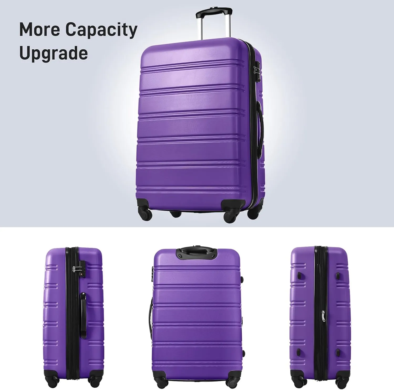 EastVita Luggage Sets, 20 In Carry On Suitcase With Spinner Wheels, 3 Digit Tsa Lock, Hard Shell Luggage Sets With Duffle Bag for Men Women