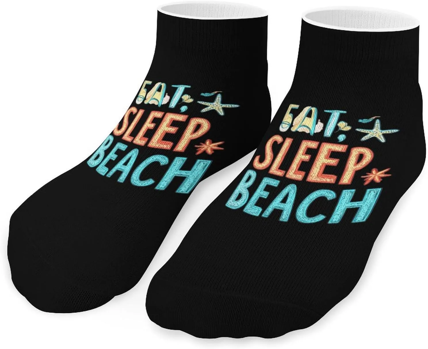 Eat Sleep Beach Unisex Low Cut Socks No Show Athletic Running Ankle Sock