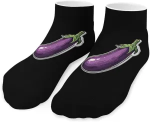 Eggplants Athletic Low Cut Ankle Socks Lightweight No-Show Short Socks for Unisex