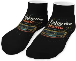 Enjoy The Music Unisex Ankle Socks Low Cut Funny Print Athletic No Show Stocking
