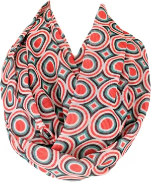 Etwoa's Retro Style Infinity Scarf Circle Loop Tube Scarf (Red Circular)