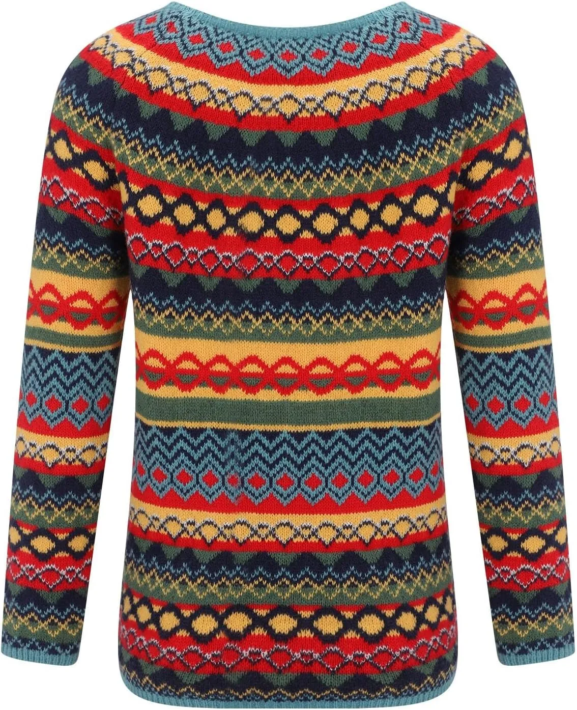 Fair Isle Sweater Women Plus Size Vintage Sweater Crewneck Long Sleeve Fair Isle Comfy Knited Pullover Sweater Tops
