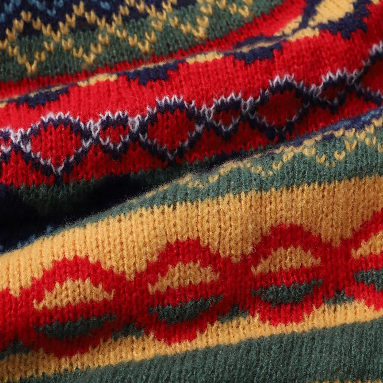 Fair Isle Sweater Women Plus Size Vintage Sweater Crewneck Long Sleeve Fair Isle Comfy Knited Pullover Sweater Tops