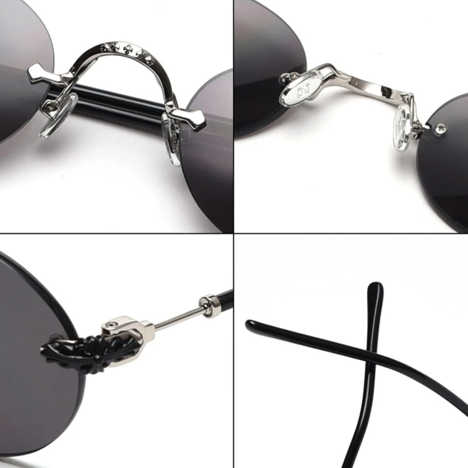 Fashion Small Rimless Steampunk Sunglasses Women Men Rhombus Sun Glasses Retro Style Travel Uv400