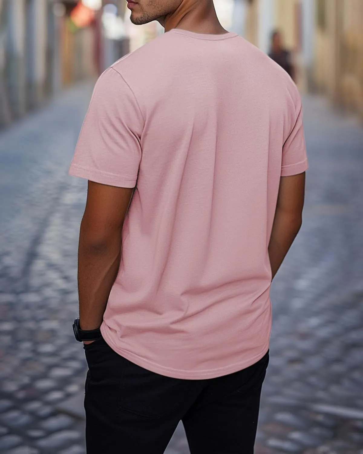 Ficerd 3 Pack Men's V Neck 95% Cotton T-Shirts M-7xl Big Tall Regular Soft Short Sleeve Basic 2025 Summer Clothes
