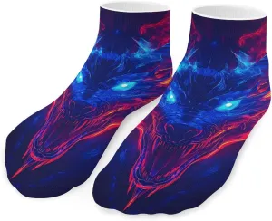 Fire Flaming Dragon Unisex Ankle Socks Low Cut Funny Print Athletic No Show Stocking