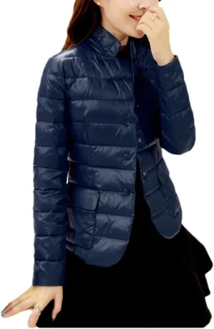 Fjnbbiot Autumn Winter Women Duck Down Jacket Female Suit Collar Short Coat Puffer Parkas Fashion Casual Warm Down Jacket