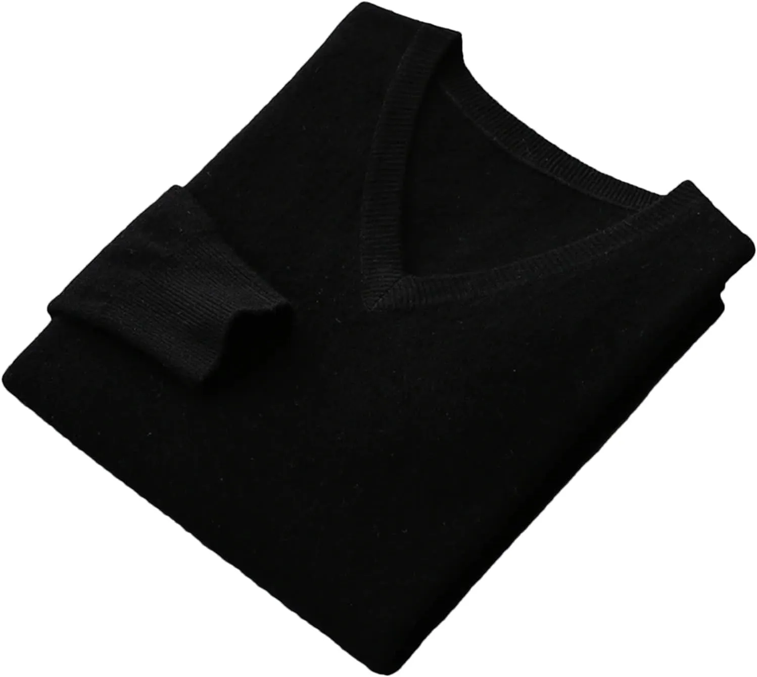 Fjnbbiot Men Long Sleeve Sweater Autumn Winter V-Neck Basic Pullovers Merino Wool Solid Casual Cashmere Knitwear