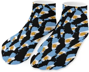 Flag Map of Argentina Unisex Ankle Socks Low Cut Funny Print Athletic No Show Stocking