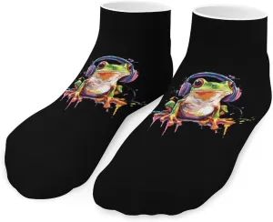 Frog Music Lover Unisex Low Cut Socks No Show Athletic Running Ankle Sock