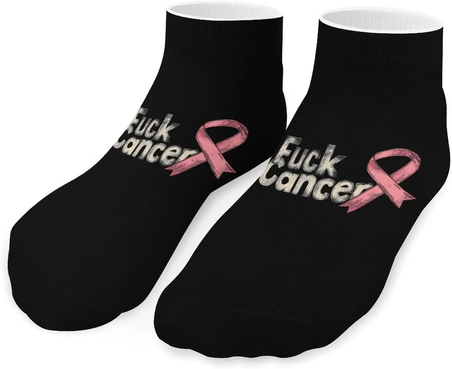 Fuck Cancer Unisex Ankle Socks Low Cut Funny Print Athletic No Show Stocking
