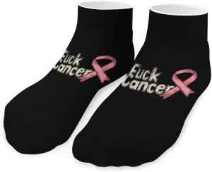 Fuck Cancer Unisex Ankle Socks Low Cut Funny Print Athletic No Show Stocking