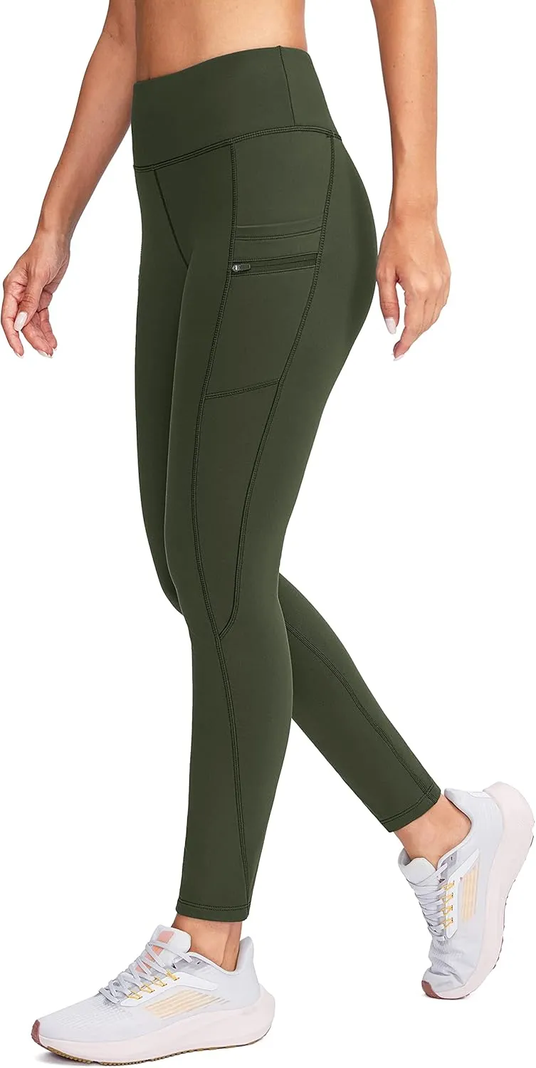 G Gradual Women's Fleece Lined Winter Leggings with Pockets Water Resistant High Waisted Thermal Warm Pants Running Hiking