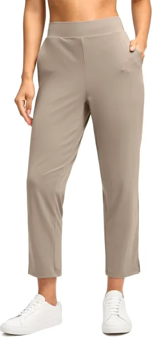G Gradual Women's Pants Ankle 7/8 Golf Pants 3 Pockets Stretchy Petite Travel Pants Inner Drawstring for Work Business Casual