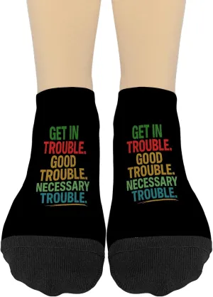 Get In Good Necessary Trouble Activists Empowerments Womens Athletic Socks Funny Sock