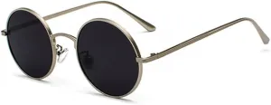 Gold Round Metal Frame Sunglasses Men Retro Style Women Red Lens Sun Glasses