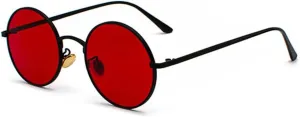 Gold Round Metal Frame Sunglasses Men Retro Style Women Red Lens Sun Glasses