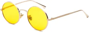 Gold Round Metal Frame Sunglasses Men Retro Style Women Red Lens Sun Glasses