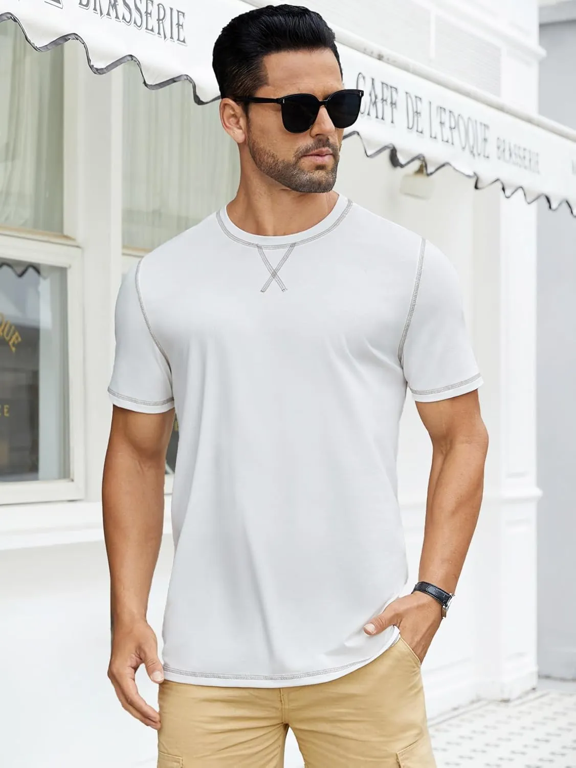 Hardaddy Men's Short Sleeve Casual Crewneck Shirts Summer Soft T-Shirts Lightweight Tee Pullover Tops