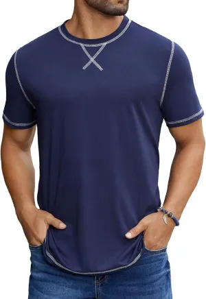 Hardaddy Men's Short Sleeve Casual Crewneck Shirts Summer Soft T-Shirts Lightweight Tee Pullover Tops