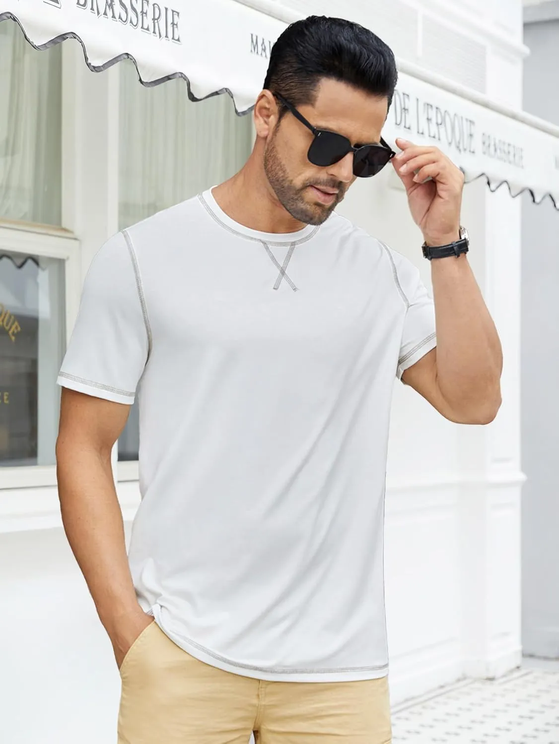 Hardaddy Men's Short Sleeve Casual Crewneck Shirts Summer Soft T-Shirts Lightweight Tee Pullover Tops
