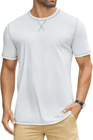 Hardaddy Men's Short Sleeve Casual Crewneck Shirts Summer Soft T-Shirts Lightweight Tee Pullover Tops