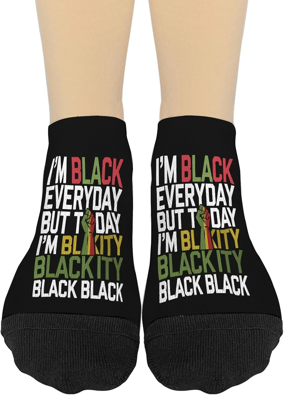I Am Black Every Day But This Day I'm Blackity Black No Show Socks For Women Short Women's Socks Athletic Crew Socks CuteSock