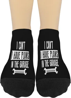 I Can't I Have Plans In The Garage- Crew Socks Dress Women Socks No Show Athletic Sock FashionableSocks